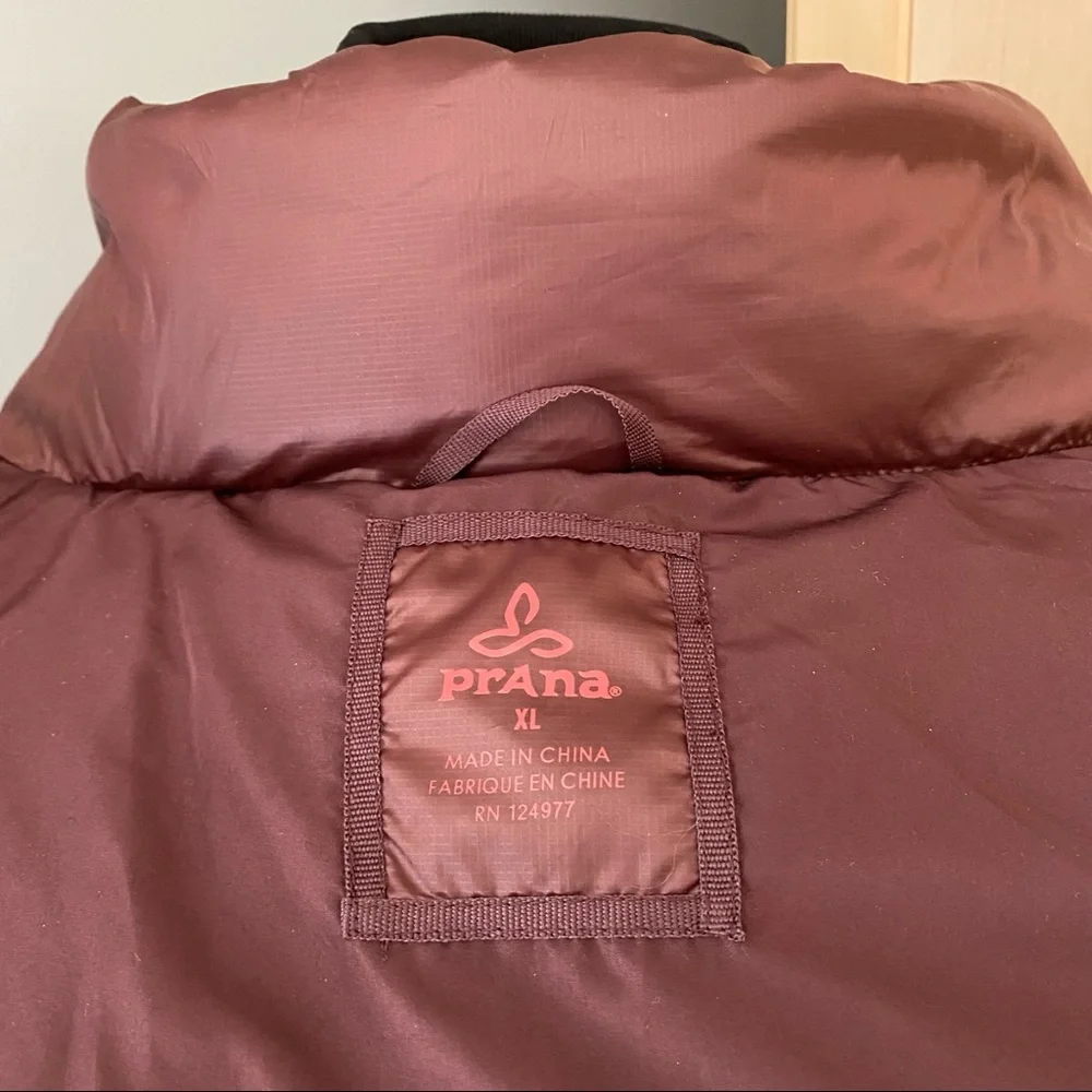 Prana Down Feather Milly Puffer Vest Burgundy/Maroon Size XL - Picture 11 of 16